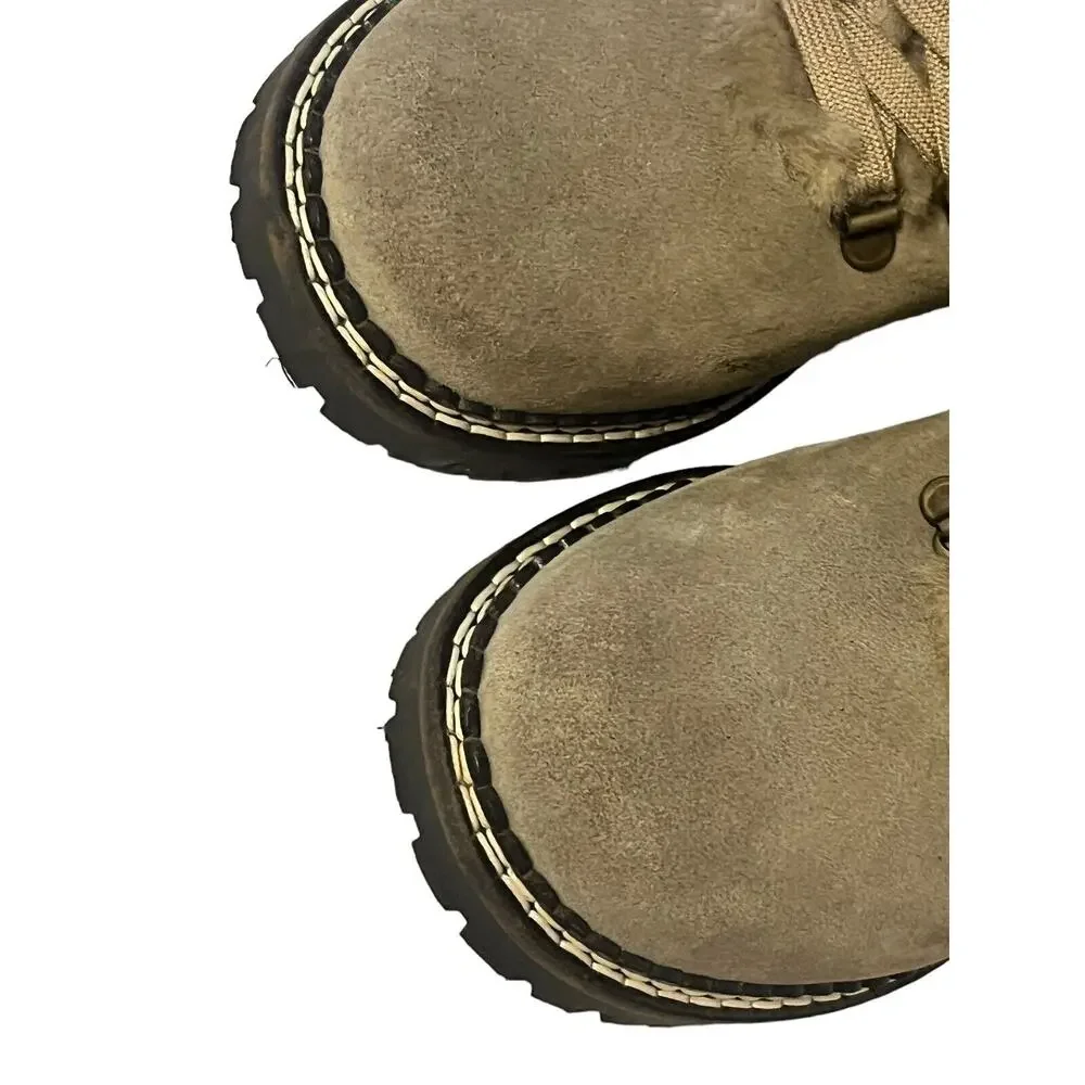 Oscar Sport Forest Fur Ankle Boots •Women 6 EU 36• Italy Lace Up EXC Taupe Tan